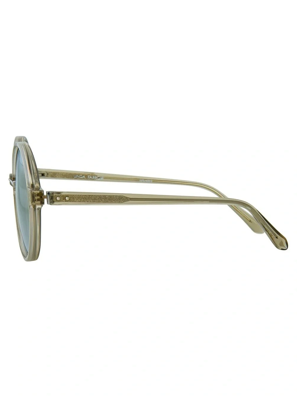 Linda Farrow LFL650 Oversized Round Sunglasses White Gold Titanium Full Set